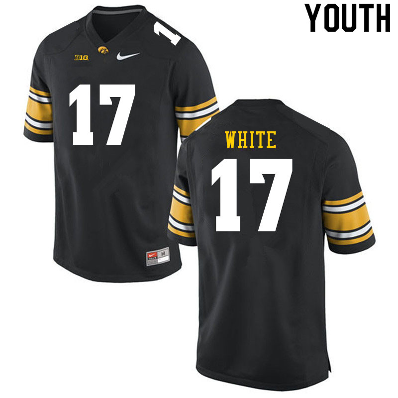 Youth #17 Max White Iowa Hawkeyes College Football Jerseys Sale-Black